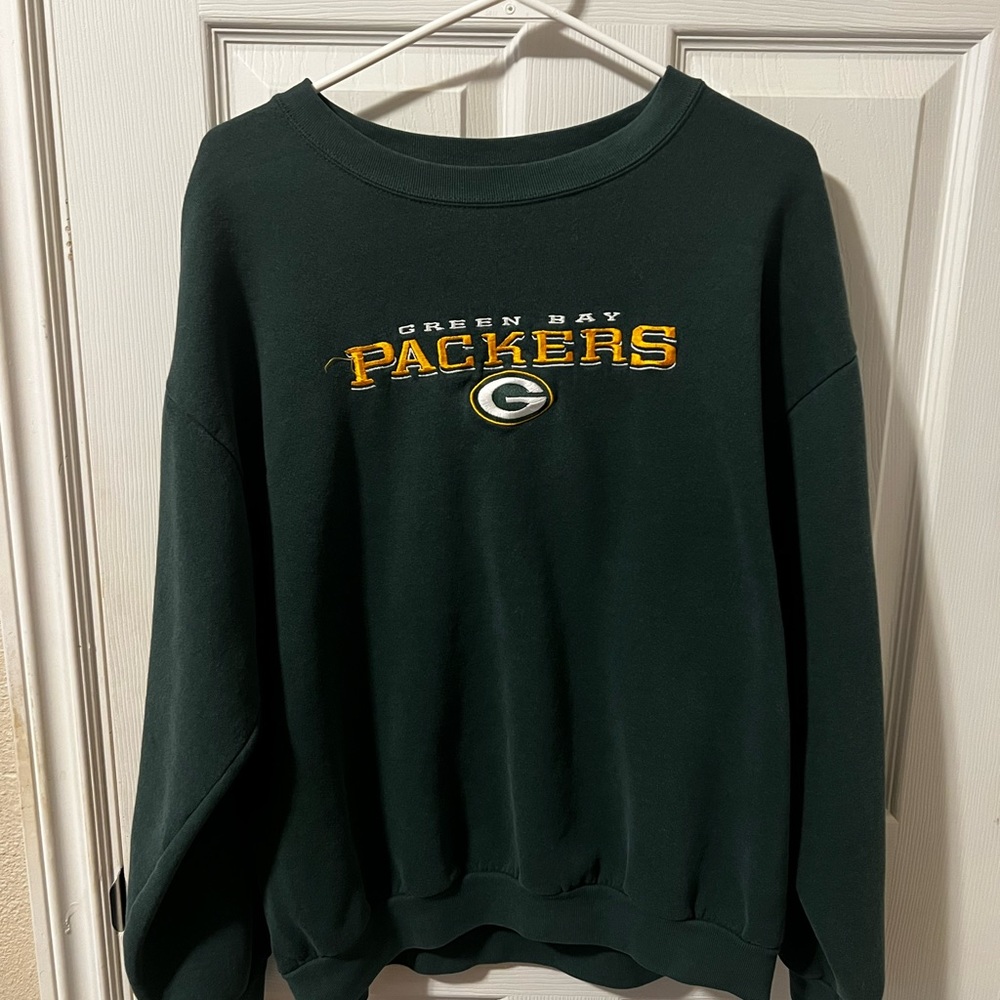 Vtg Green Bay Packers NFL Football Crewneck Sweatshirt Mens XL Logo 7 Super Bowl